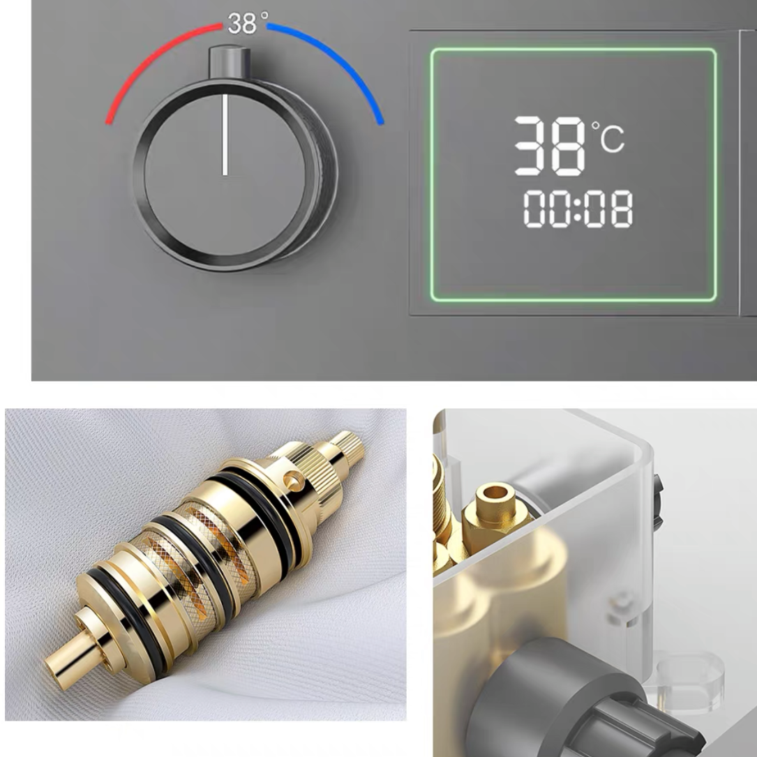 入牆式暗裝花灑套裝極簡風大水流量