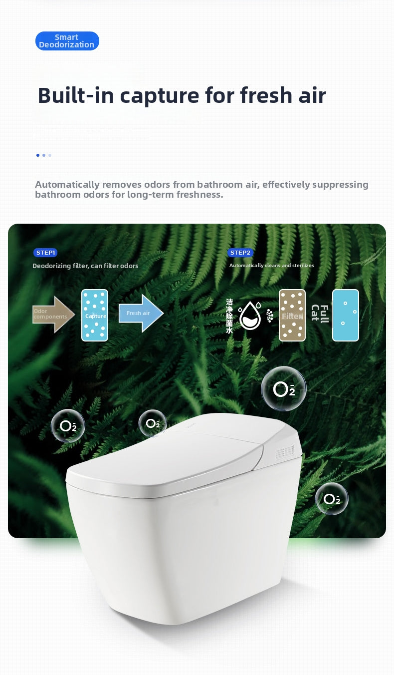 the 828 square enema smart bidet toilet features integrated anion deodorization to actively purify air and maintain a fresh, odor-free bathroom.