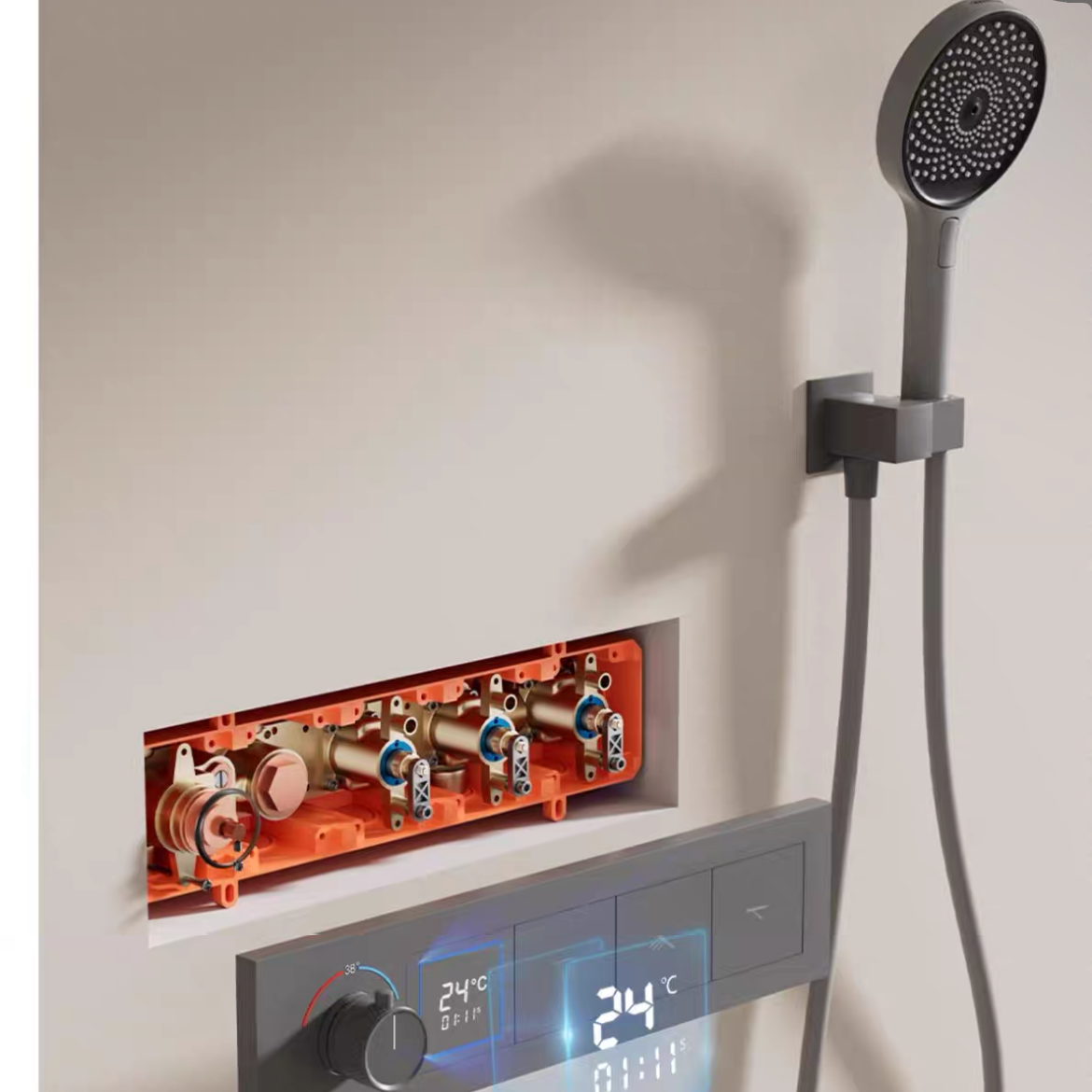 入牆式暗裝花灑套裝極簡風大水流量