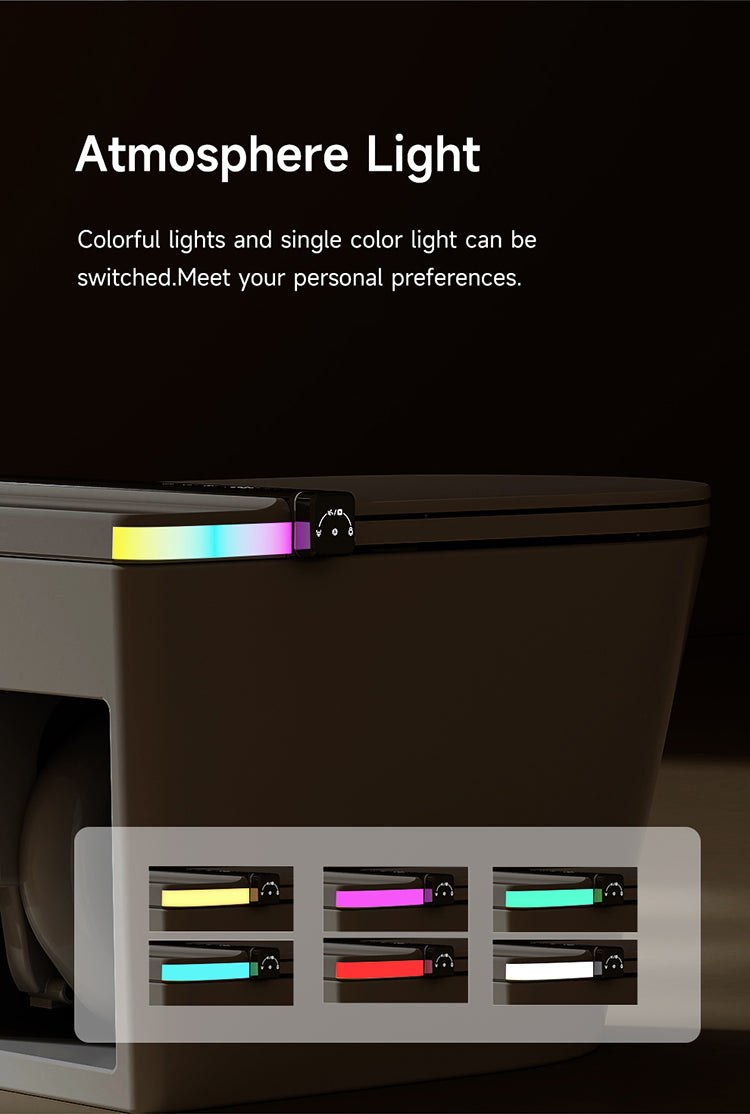 JA10 Smart Toilet with Customizable Multi-Color LED Lighting and Ambient Night Light Function
