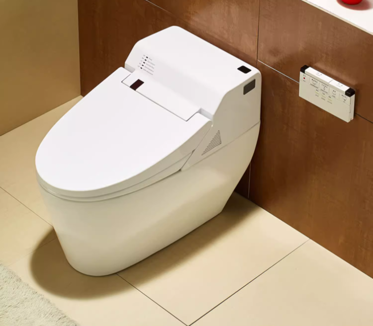 a professional product display of the hk75 enema bidet toilet, highlighting its elegant design and specialized enema function for effective constipation relief and digestive wellness