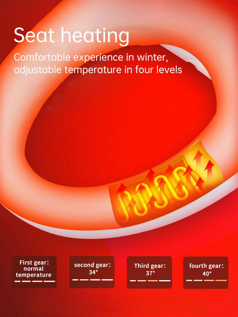 The KB32 smart bidet features an adjustable heated seat with multiple temperature settings, ensuring a warm and cozy experience even during the coldest winter days.