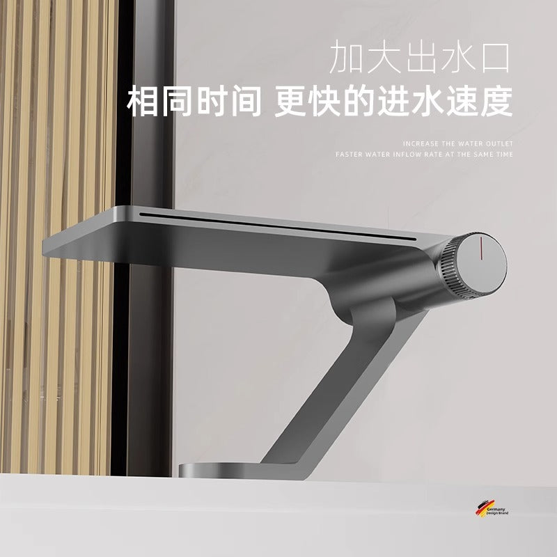 Waterfall Basin Faucet: Smooth Ribbon Flow with No-Splash Design