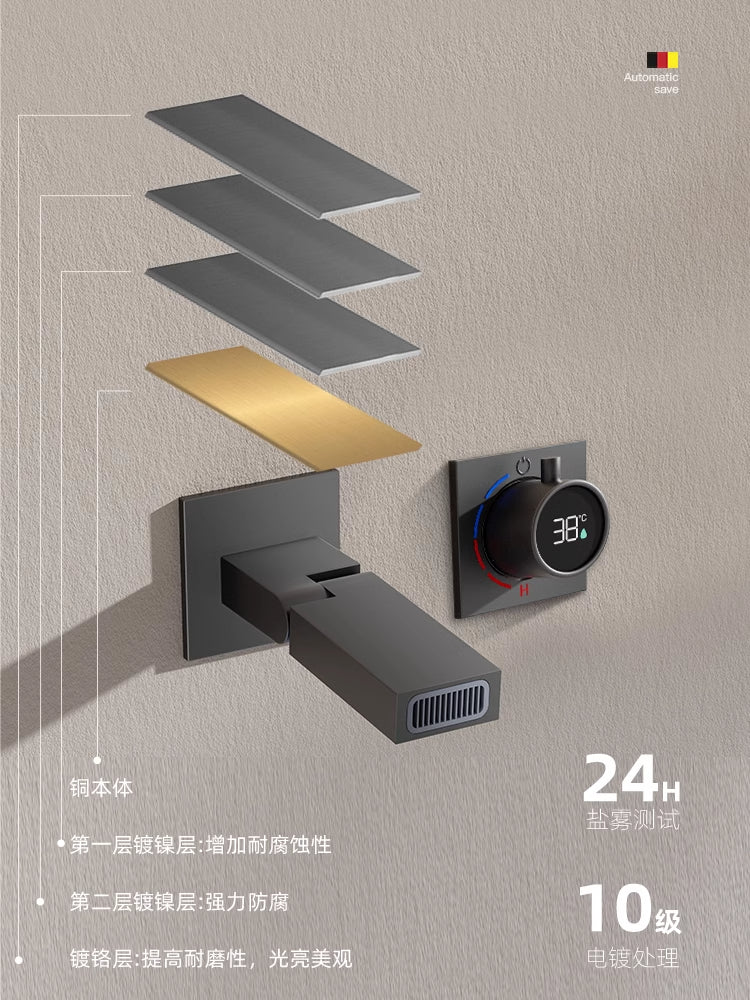 Premium 10-Layer Electroplating Technology for Wall-In Smart Faucet